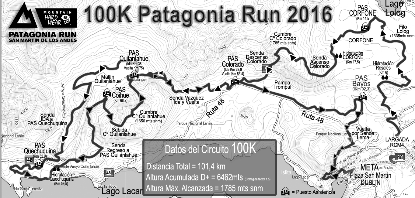 Patagonia Run 100k map