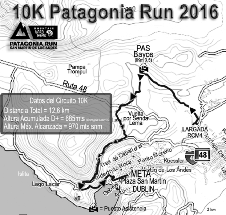Patagonia Run 10k map