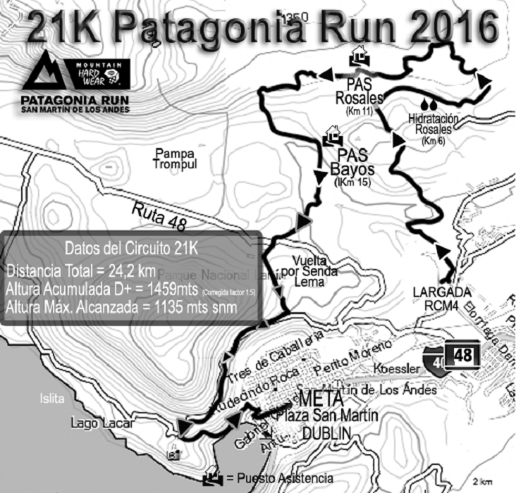 Patagonia Run 21k map