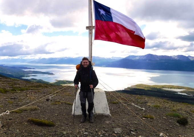 Summit of Cerro Bandera with Beagle Channel in background