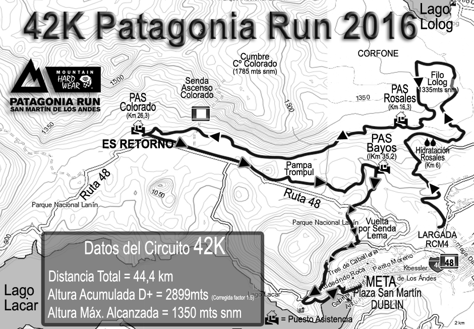 Patagonia Run 42k map
