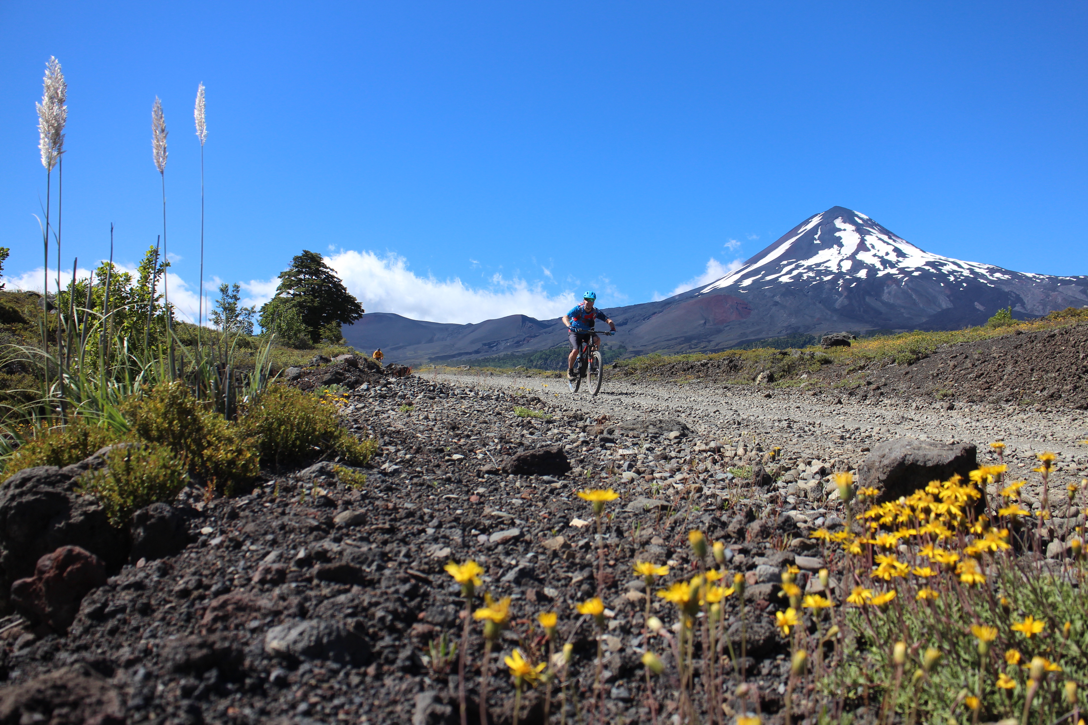 Mountain biking around Chile's Volcano and Lake District, Patagonia