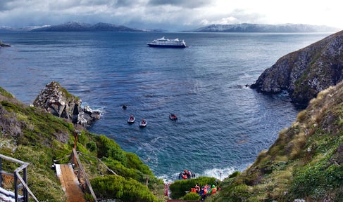 Zodiac landing at Cape Horn, Tierra del Fuego, Chile