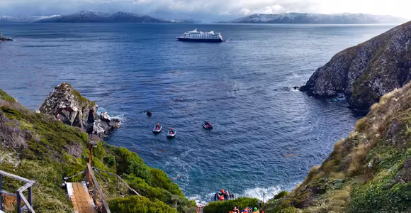 Zodiac landing at Cape Horn, Tierra del Fuego, Chile