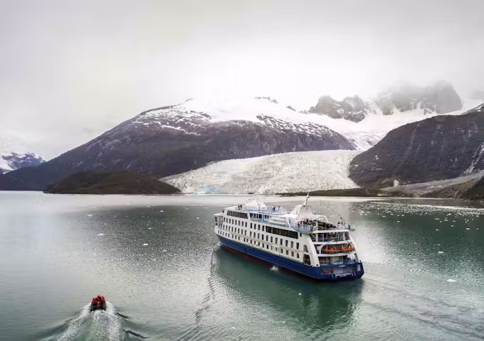 Approaching the Pia Glacier, Tierra del Fuego, Chile