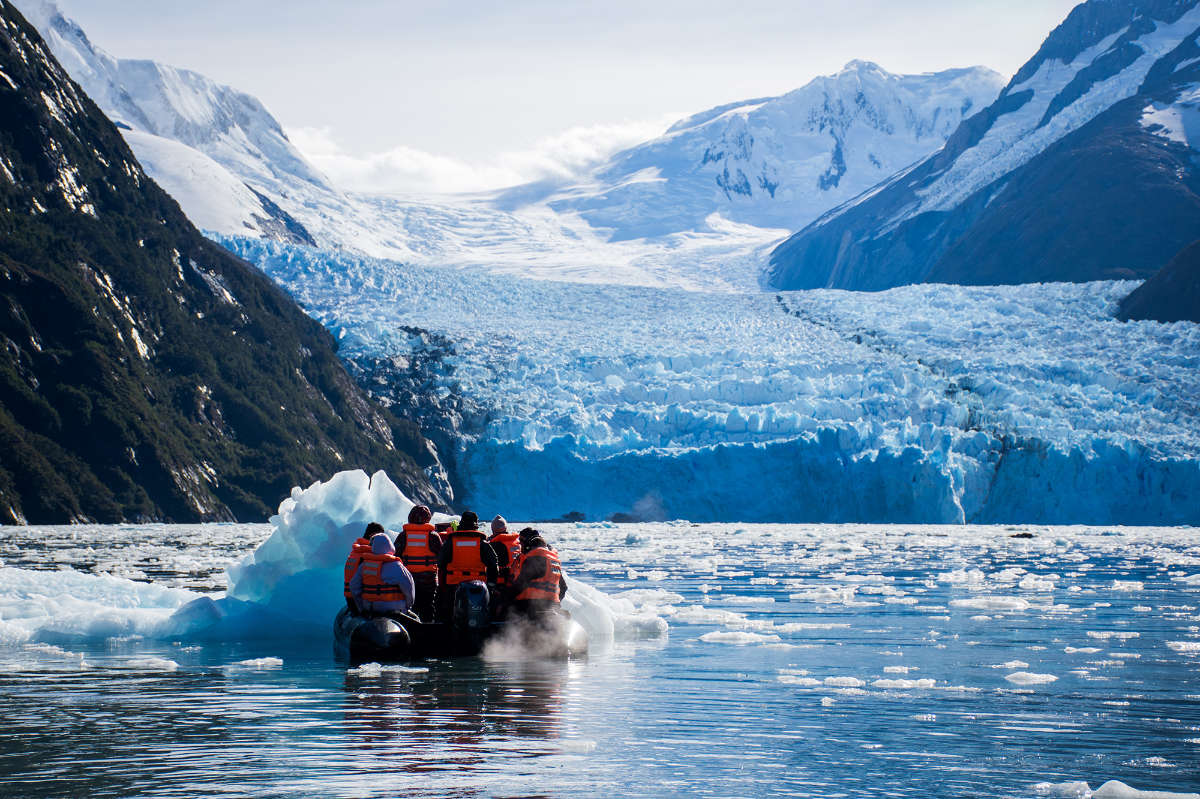 Zodiac excursions in glacial waters, Tierra del Fuego