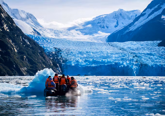 Zodiac excursions in glacial waters, Tierra del Fuego