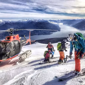 Heli-skiiing from Barraco Lodge, Tagua Tagua, Chilean Lake District, Chile