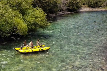 Catarafting - fishing for trout, Tagua Tagua, Chilean Lake District, Chile