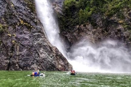 Kayaking at the waterfall, Tagua Tagua, Chilean Lake District, Chile