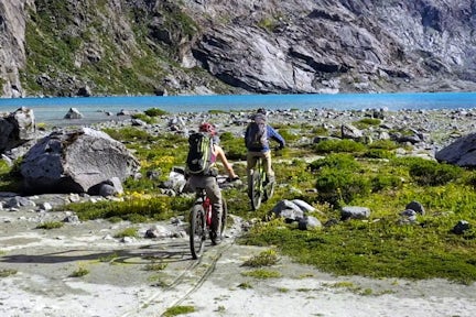 Heli-bike trip to Río Ventisquero, Chilean Lake District, Chile