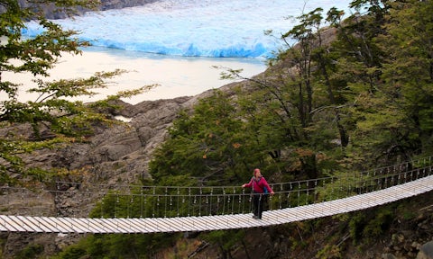 Hanging bridges at Glacier Grey