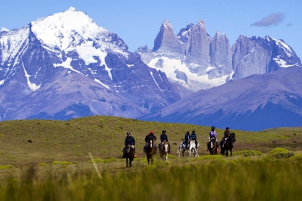 Paine Massif lookout horseride, Torres del Paine, Patagonia, Chile