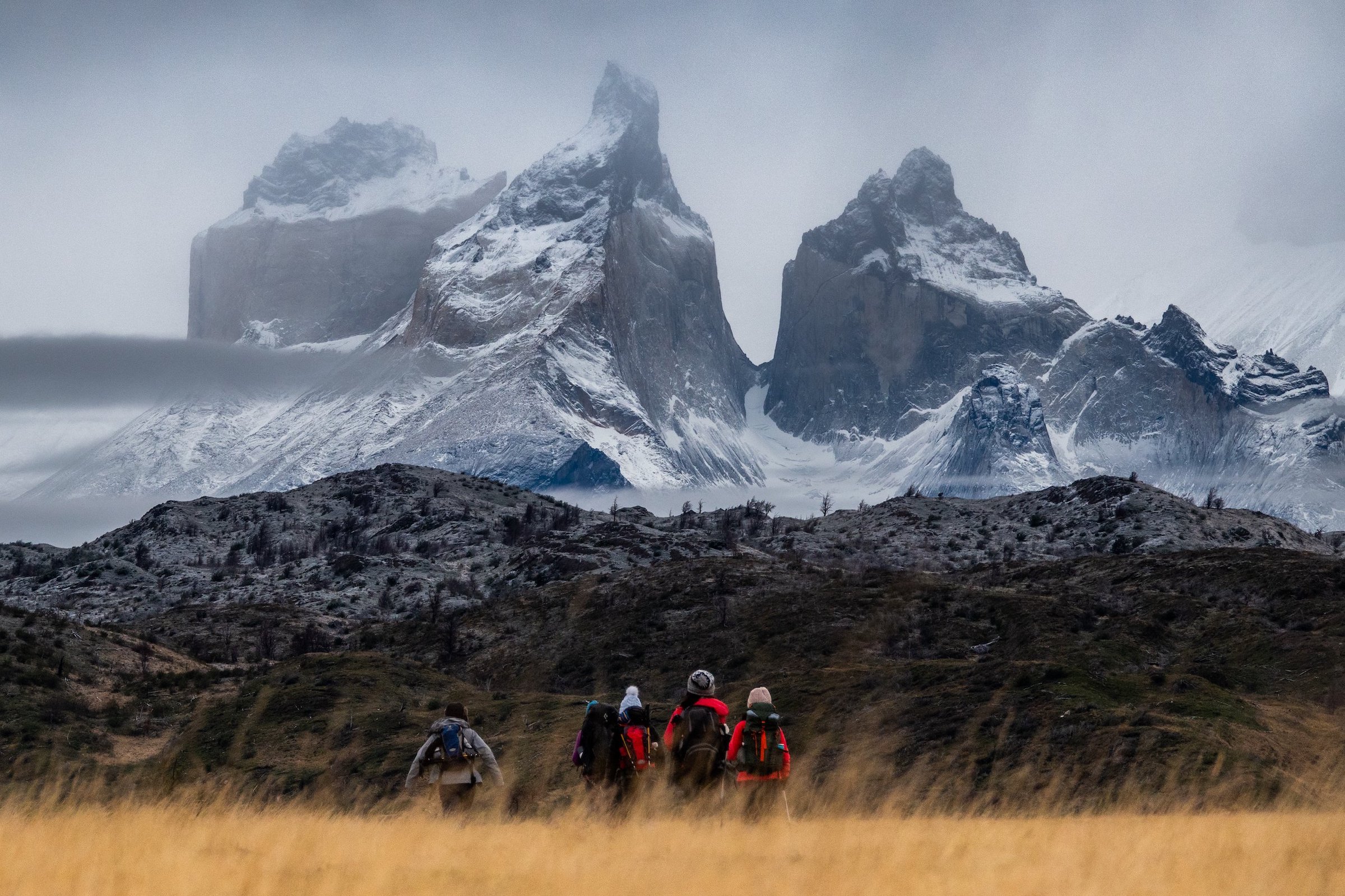 Cuernos at Torres del Paine on a winter hike