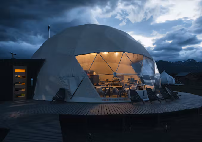 Dining dome tent at Serrano Camp