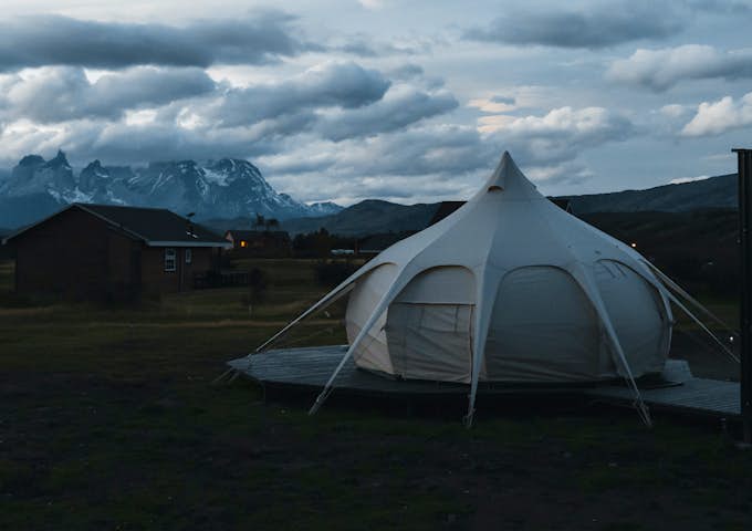 Serrano Camp and the Paine Massif