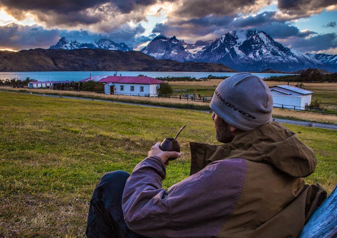 Drinking maté at Estancia Lazo