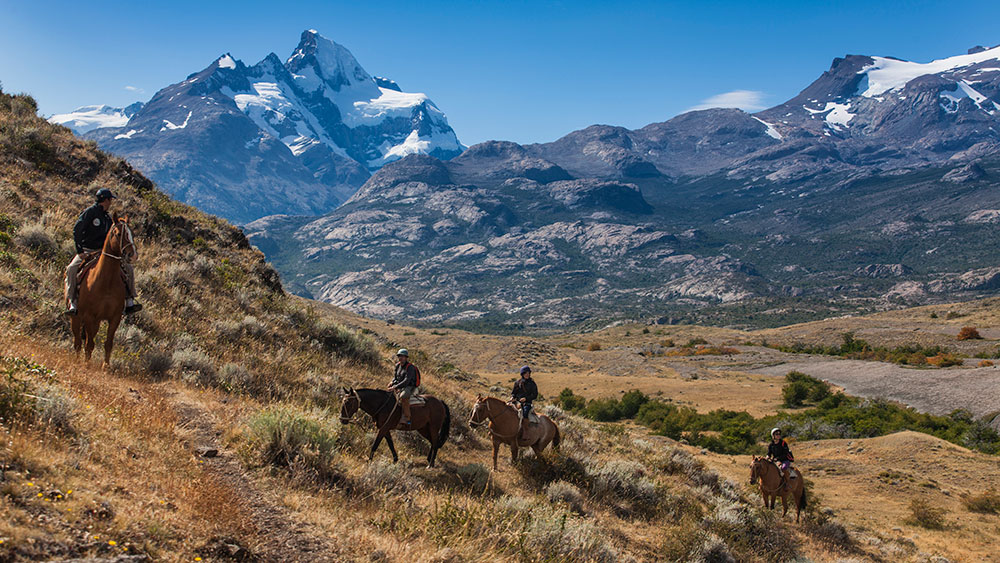 Horse riding from Estancia Cristina, Patagonia