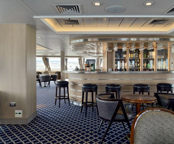 Bar on Ventus Australis Patagonian cruise ship, Patagonia