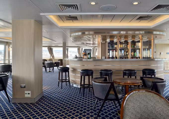 Bar on Ventus Australis Patagonian cruise ship, Patagonia