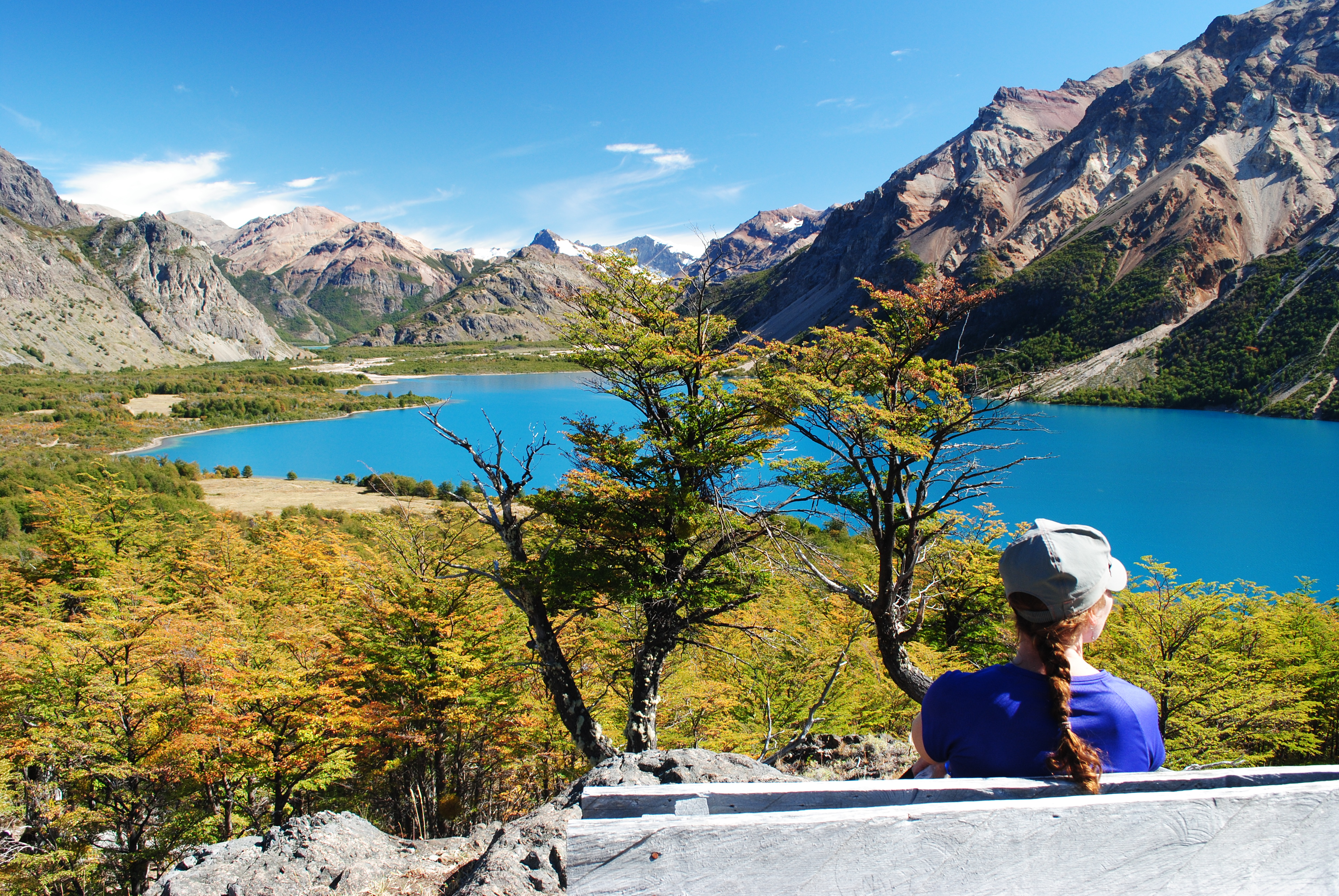 Taking in the views of Aysen, lakes and mountains in Aysen, Patagonia