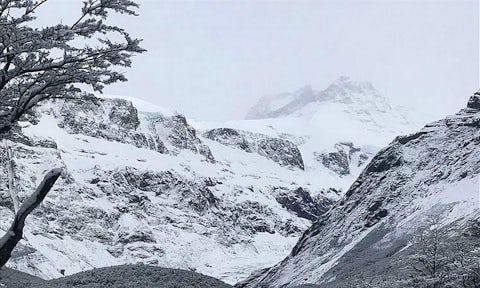 View of Mt Fitz Roy on the Laguna del Diablo route, Los Huemules Nature Reserve, Patagonia, Argentina