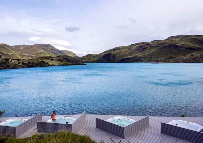 Hot tubs at Explora Torres del Paine, Patagonia, Chile
