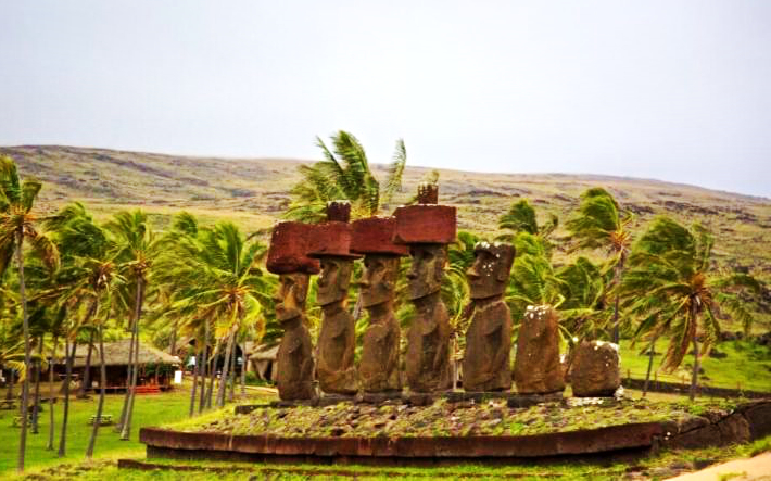 Ahu Nau Nau at Anakena Beach, Rapa Nui