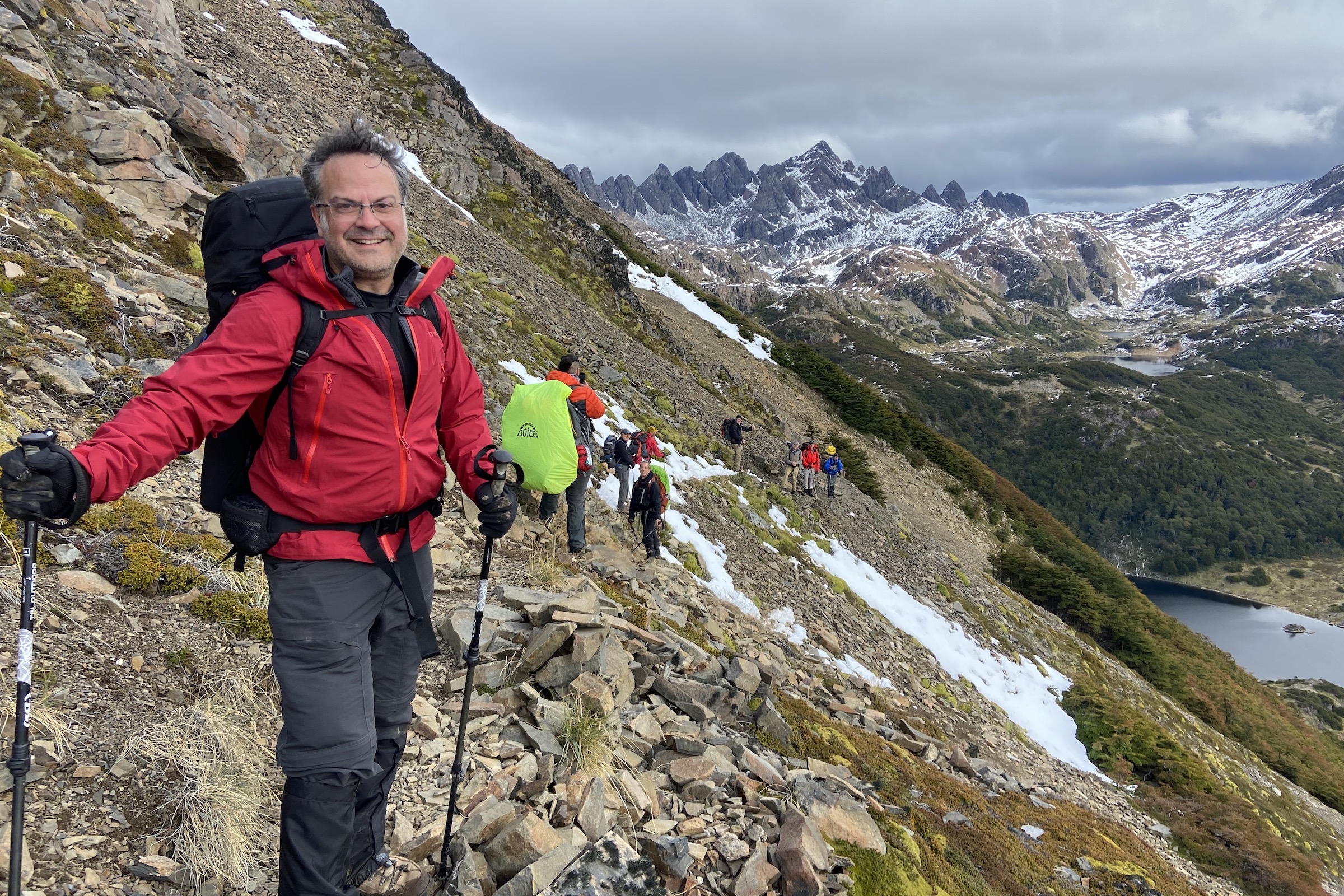 Hiker on the Dientes de Navarino Trek