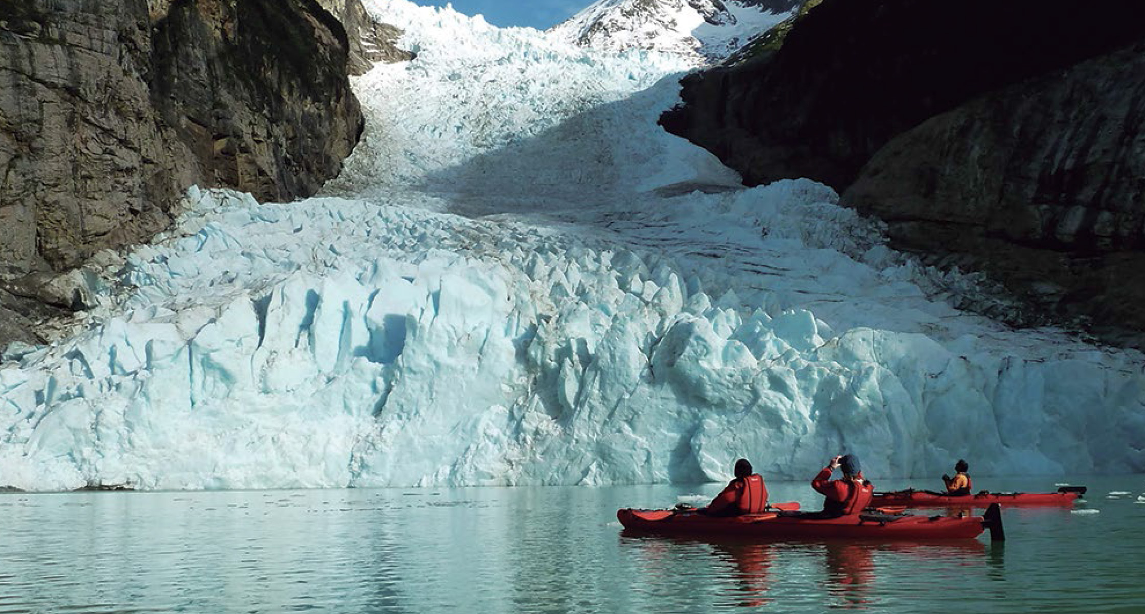 Kayaking on the Serrano Lagoon, Patagonia, Chile
