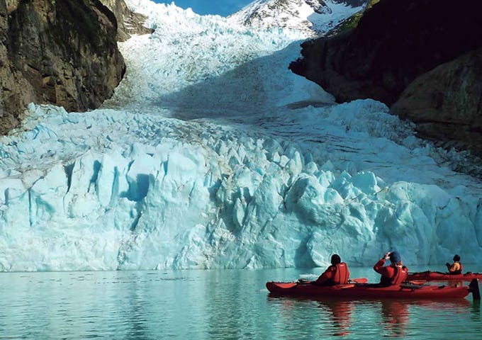 Kayaking on the Serrano Lagoon, Patagonia, Chile