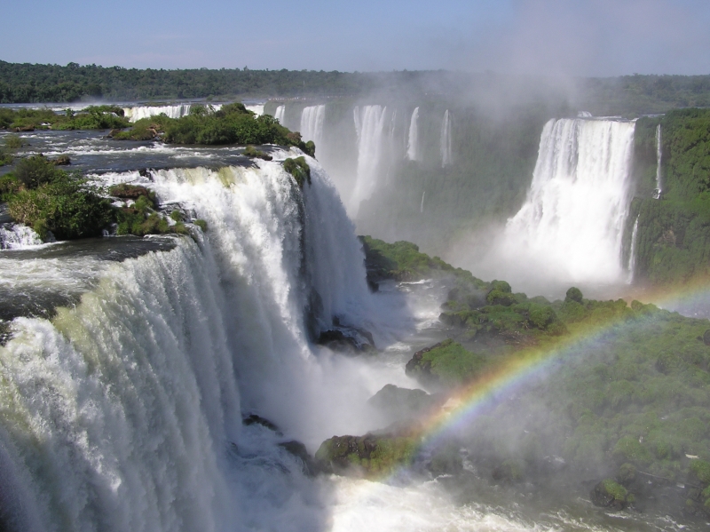 Rainbows over Iguazu Falls, Brazil and Argentina