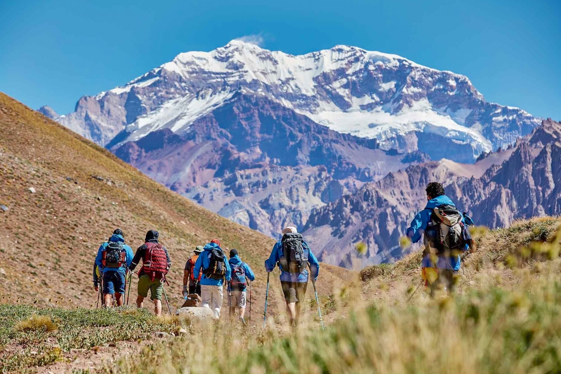 Day iking around Aconcagua near Mendoza