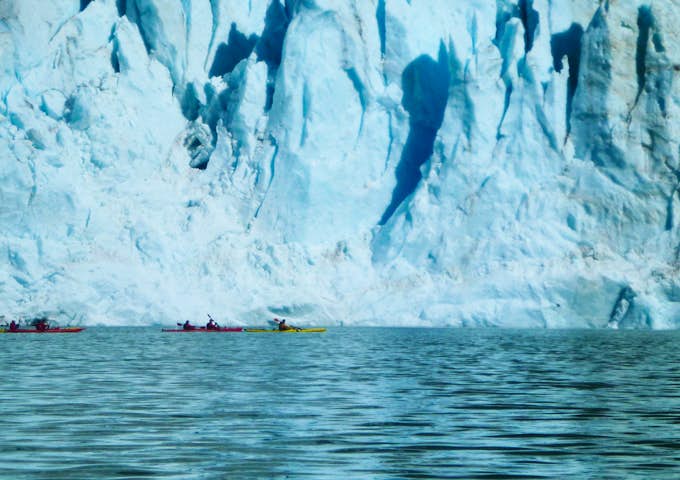 Kayaking at the Serrano Glacier