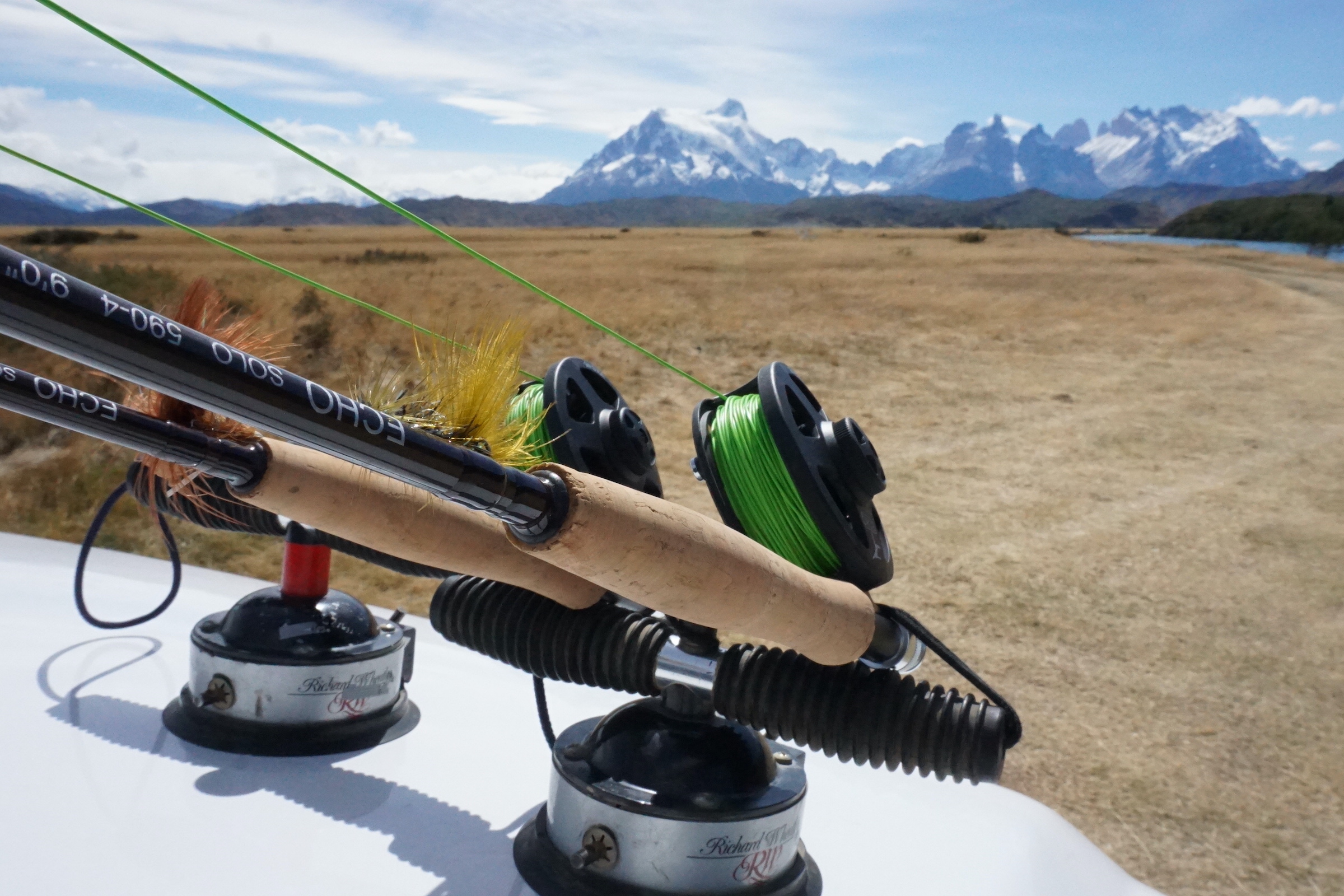 Fishing rods in Torres del Paine