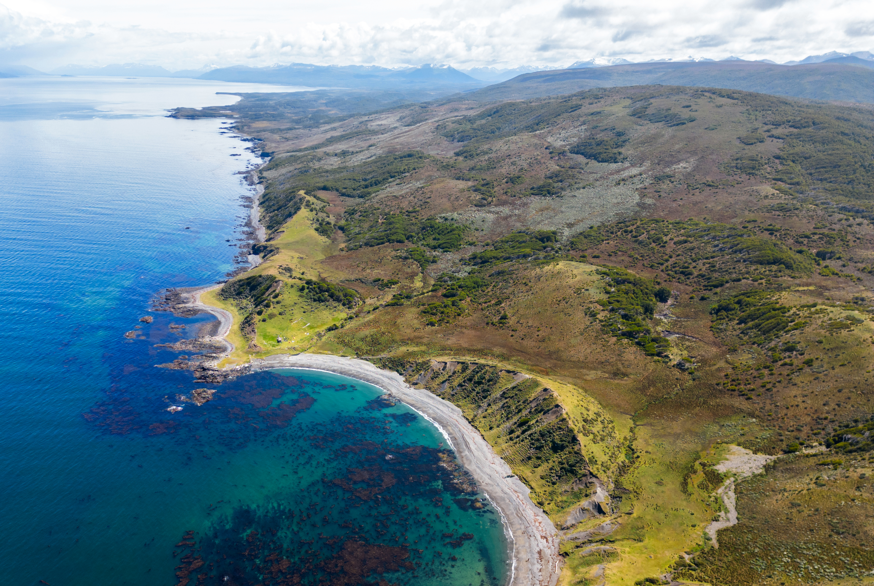 Wild coastline of the Mitre Peninsula, Tierra del Fuego