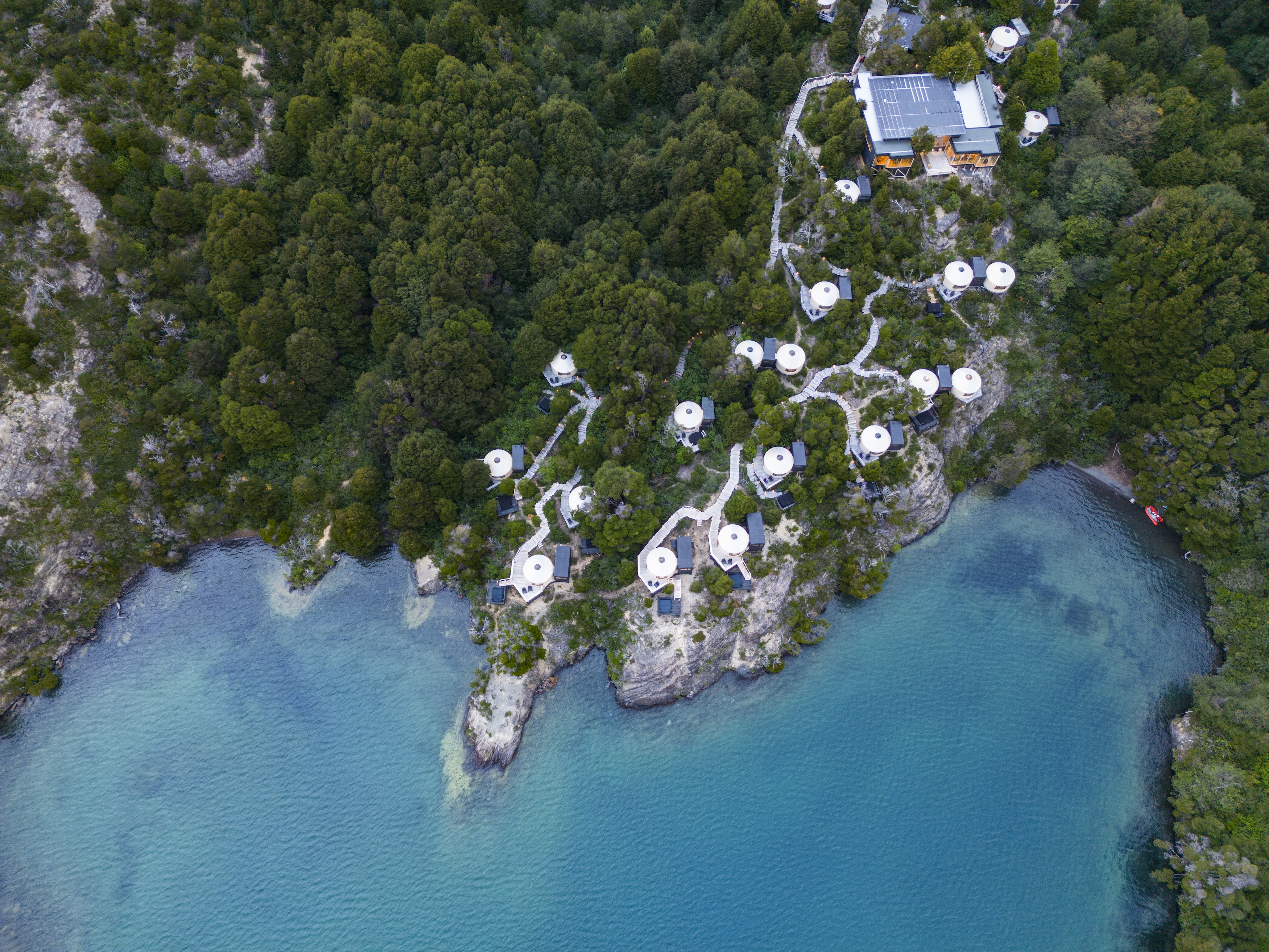 Aerial views of Patagonia Camp