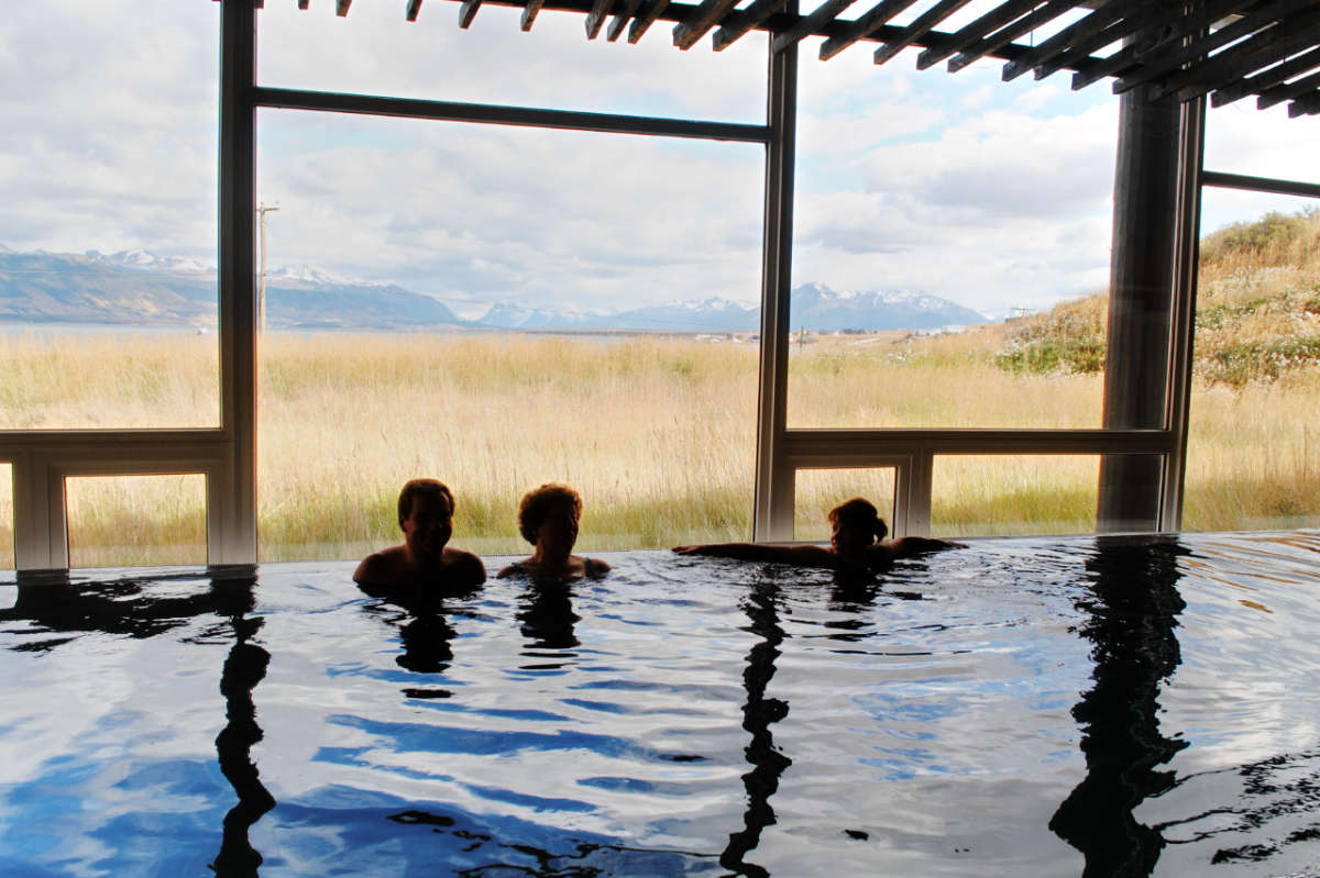 The spa pool at Remota, Patagonia, Chile