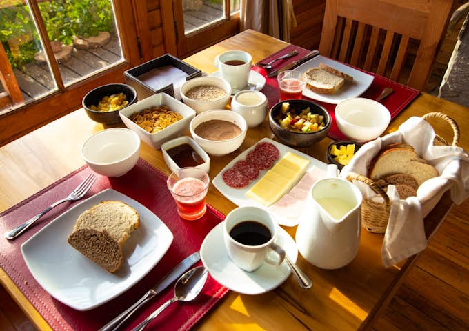 Breakfast at Mallin Colorado Lodge, Lago General Carrera, Patagonia, Chile