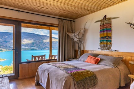 Double room at Mallin Colorado Lodge, Lago General Carrera, Patagonia, Chile