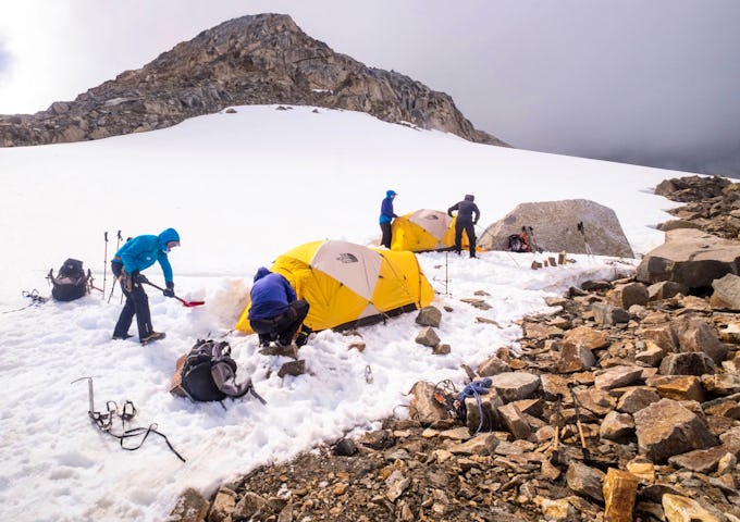 Camp on the Southern Patagonian Icefield, Patagonia