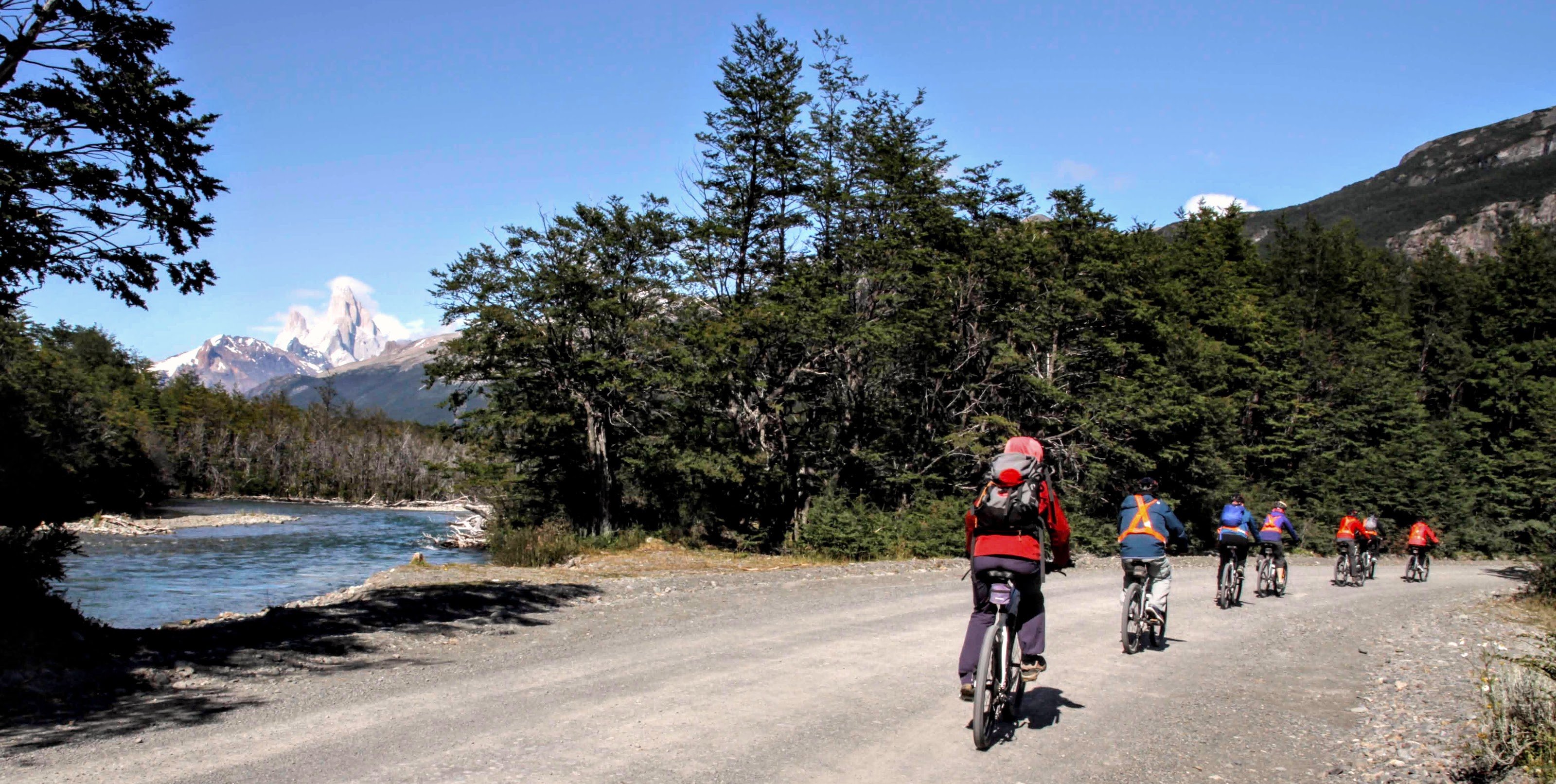 Mountain biking near El Chaltén in Los Glaciares