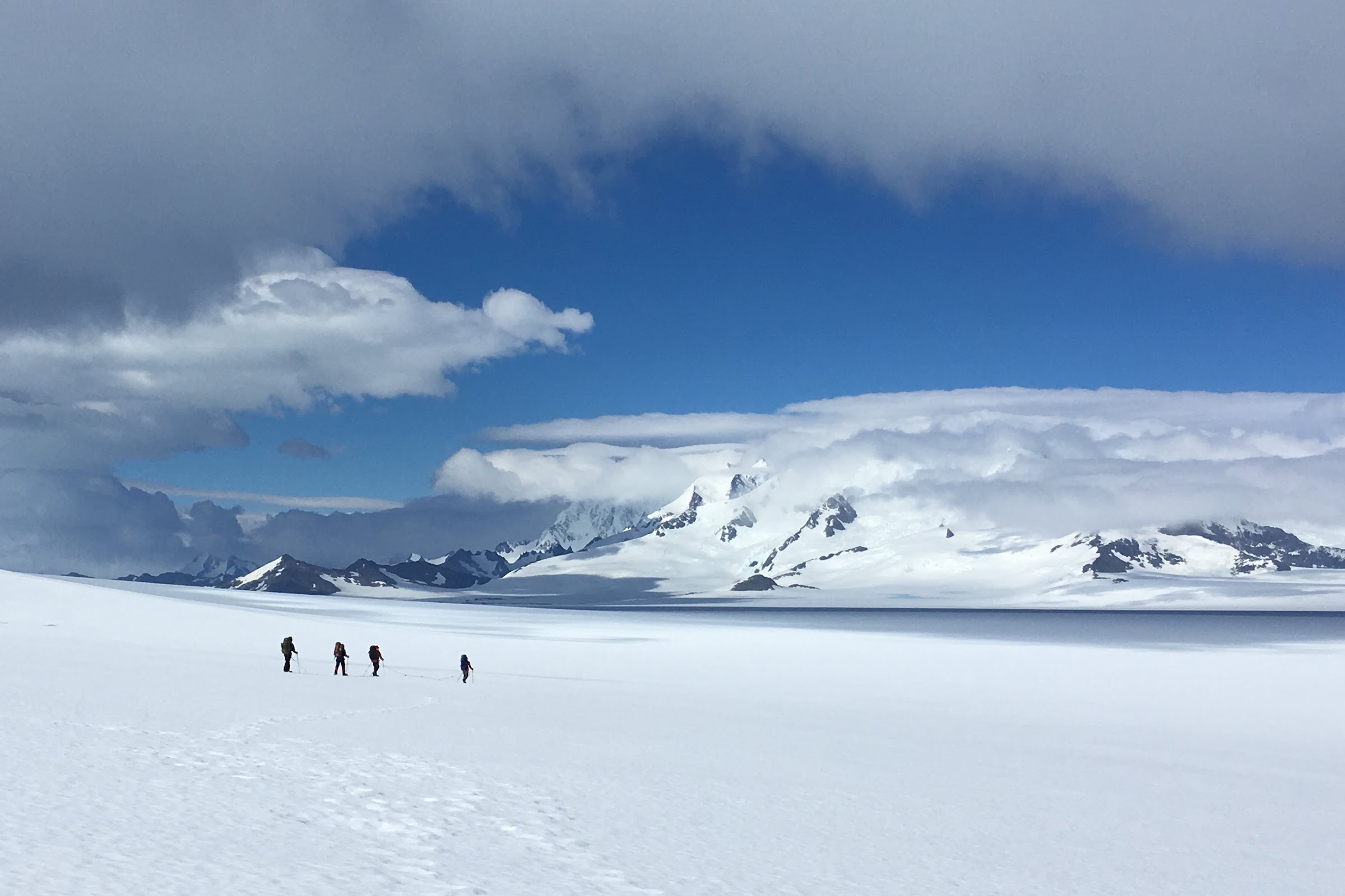 Hikers on the South Patagonian Ice Field