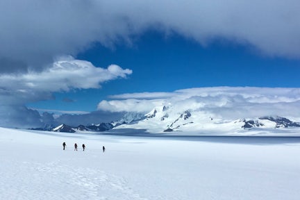 Hikers on the South Patagonian Ice Field