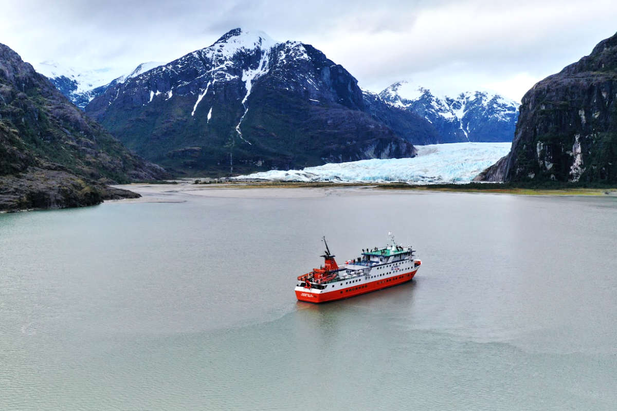 Approaching Guillard Glacier, Patagonia, Chile