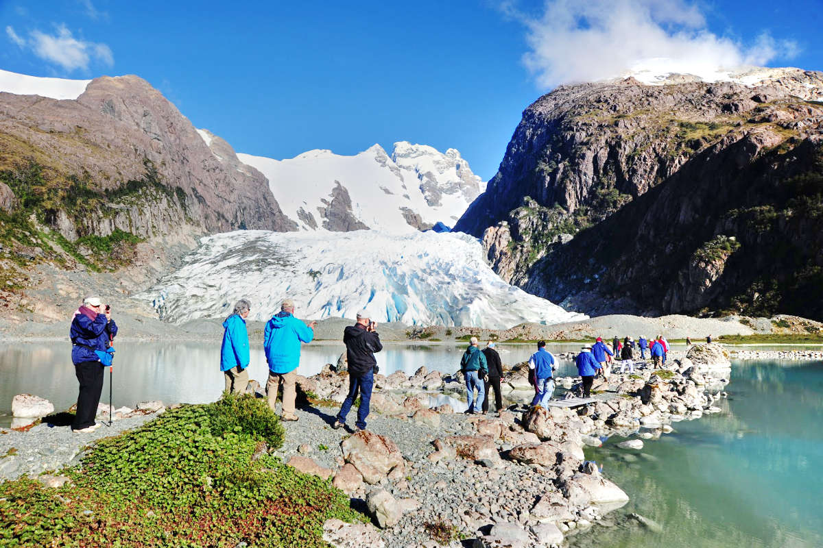 Hiking towards the Bernal Glacier, Patagonia, Chile