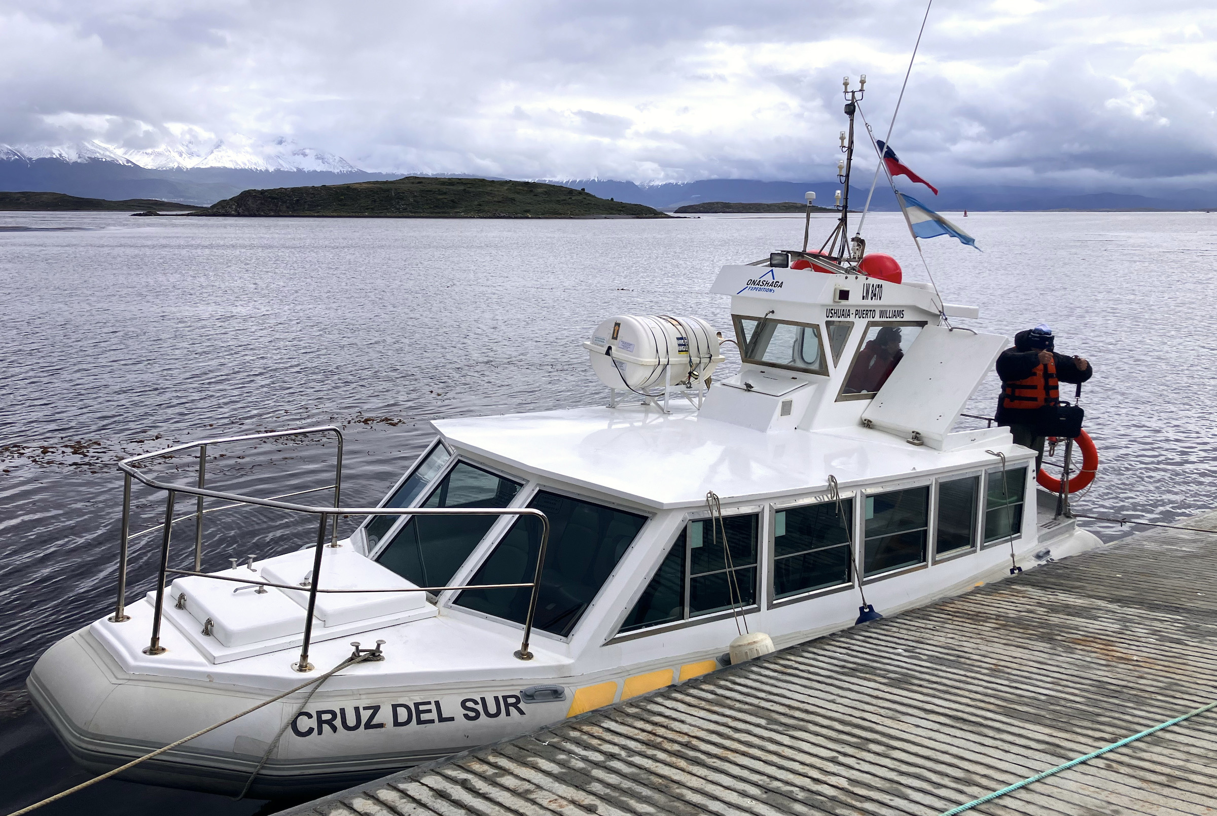 Boat from Ushuaia to Puerto Williams, crossing the Beagle Channel in Tierra del Fuego