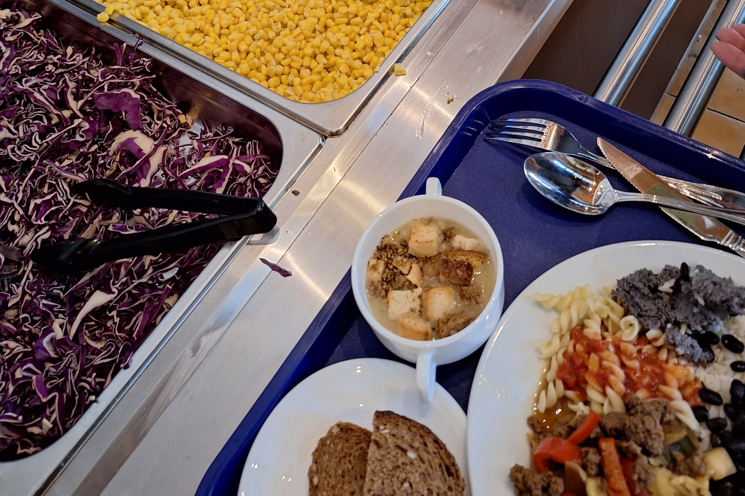 Meal in Refugio Paine Grande