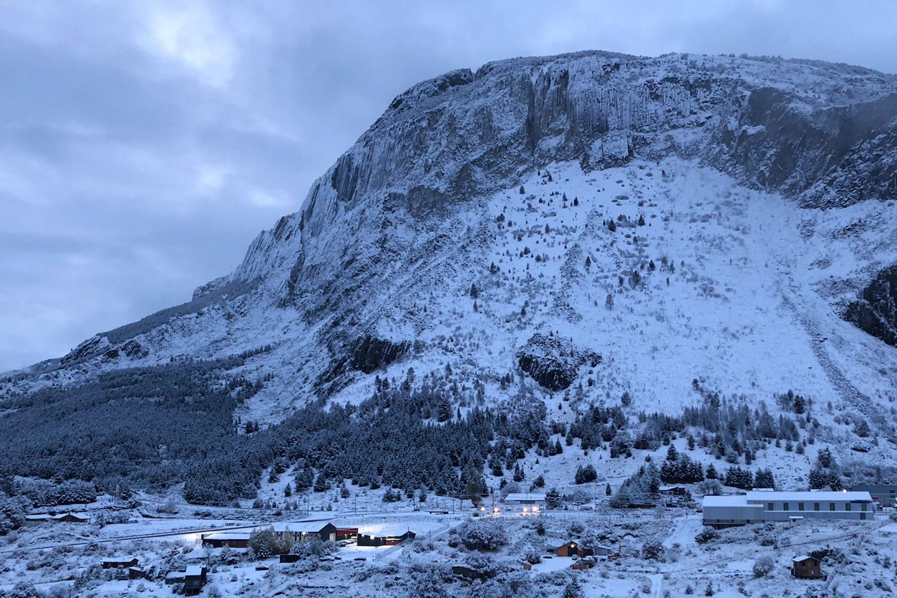 Coyhaique in Aysen in the winter snow