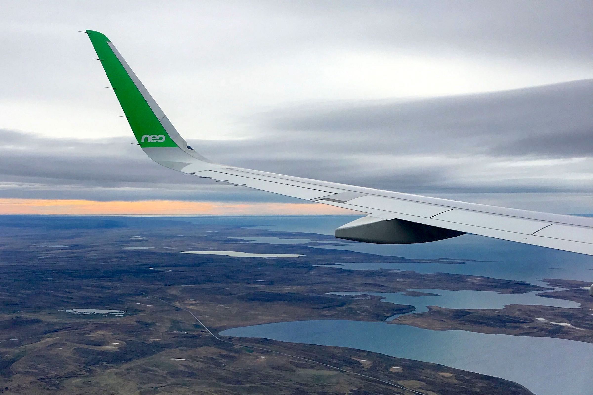 View from plane in flight to Punta Arenas